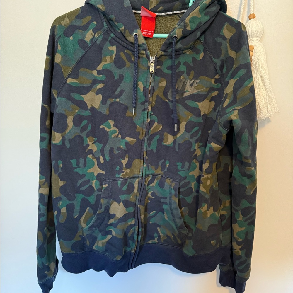 Nike Green and Brown Camouflage Jacket